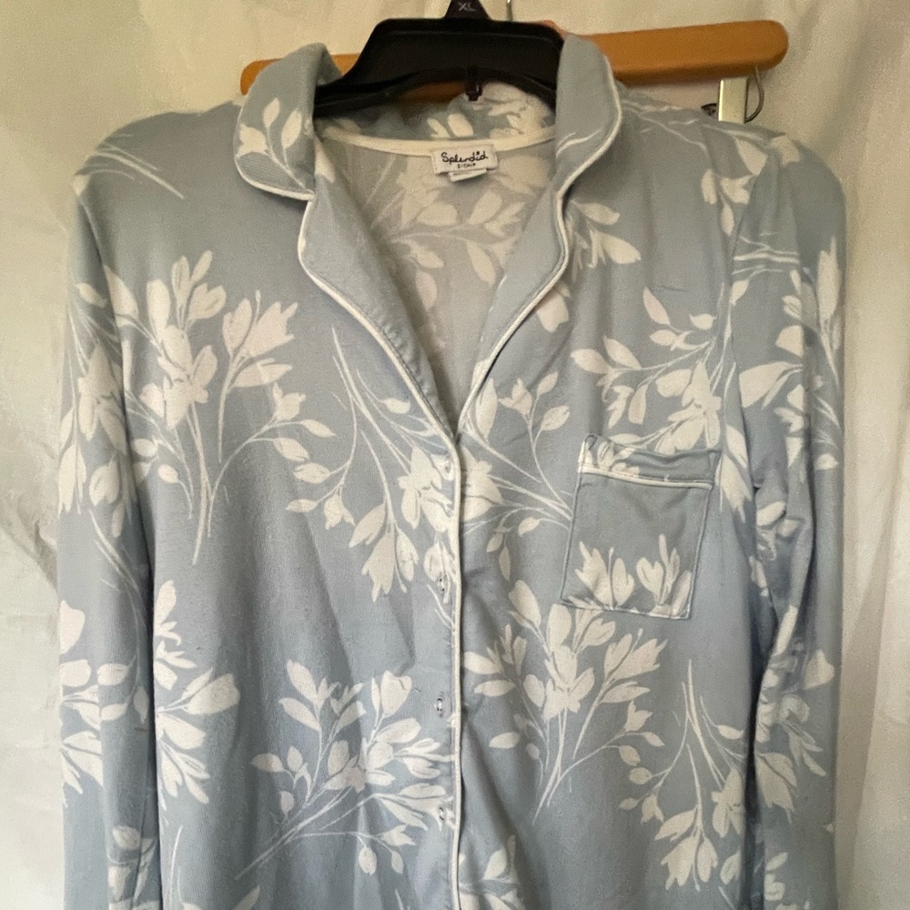 Splendid Women's 2-Piece Pajama Set Light Blue Size S Soft Loungewear